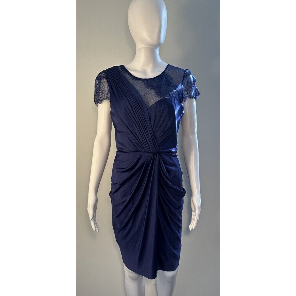 BCBG MAXAZRIA ORIENT BLUE MERCEDES COCKTAIL DRESS, WEDDING, X-MASS PARTY, FUN-M - Picture 2 of 16